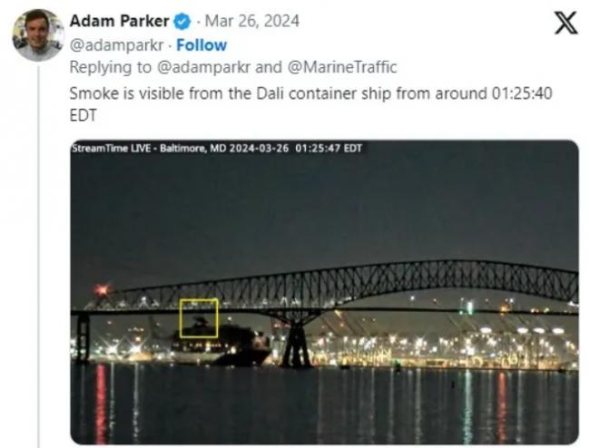 紧急状态！美国著名大桥被撞成4截！货船曾求救
