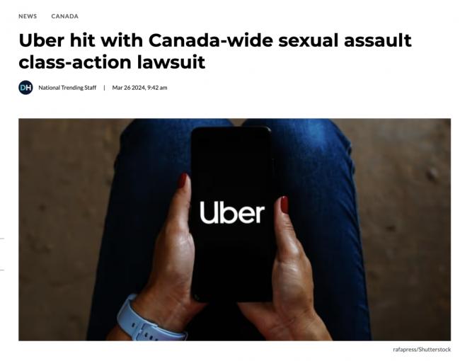 加拿大发起针对Uber的诉讼 这类人可以拿赔偿金