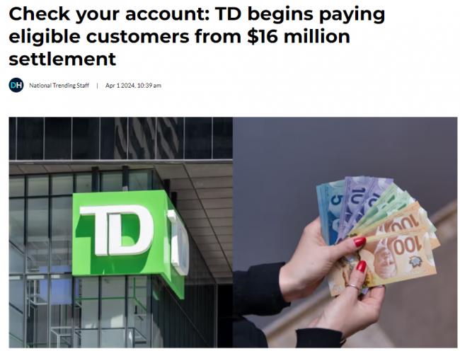 加拿大这家银行开始发放一笔钱 每人能领