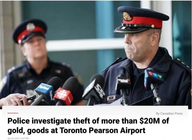 重磅:多伦多机场2000万黄金大劫案告破!嫌犯被捕