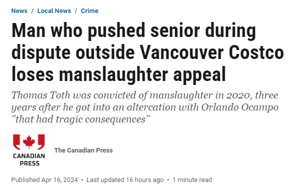加拿大两男子在Costco起争执：老人不幸跌倒去世