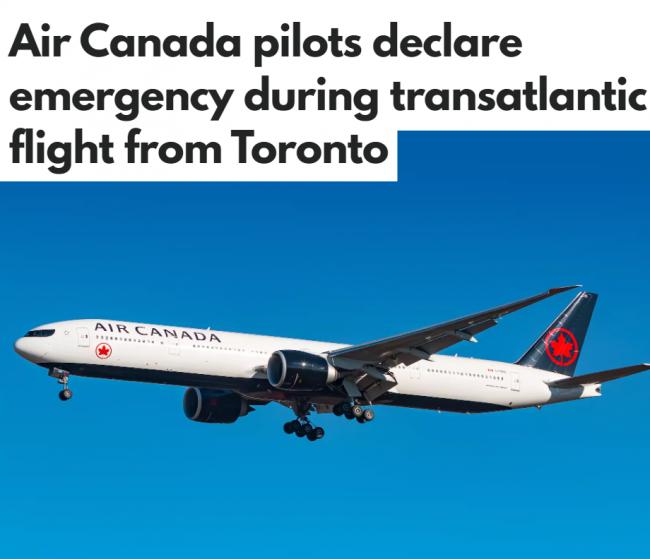 突发！加航多伦多起飞的国际航班宣布紧急状态