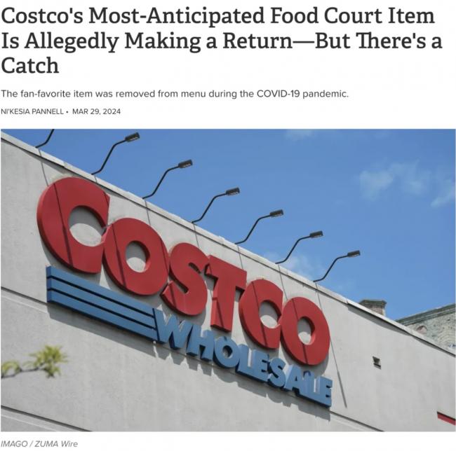 Costco这款美食将重磅回归！网友还发起签名请愿