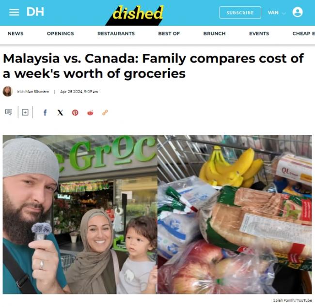 加拿大1家5口准备搬到亚洲永久居住 比价买菜