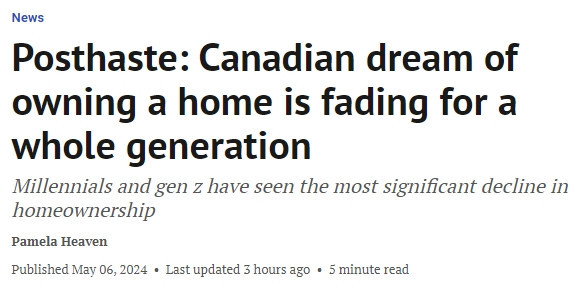 太糟了！加拿大整整一代人将买不起自住房
