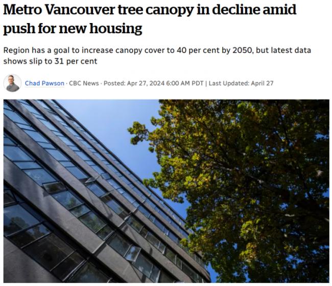 BC省的住宅密度改革将影响树冠覆盖率