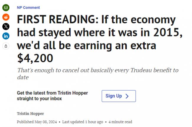惊！加拿大经济若维持9年前水平 每人多赚00