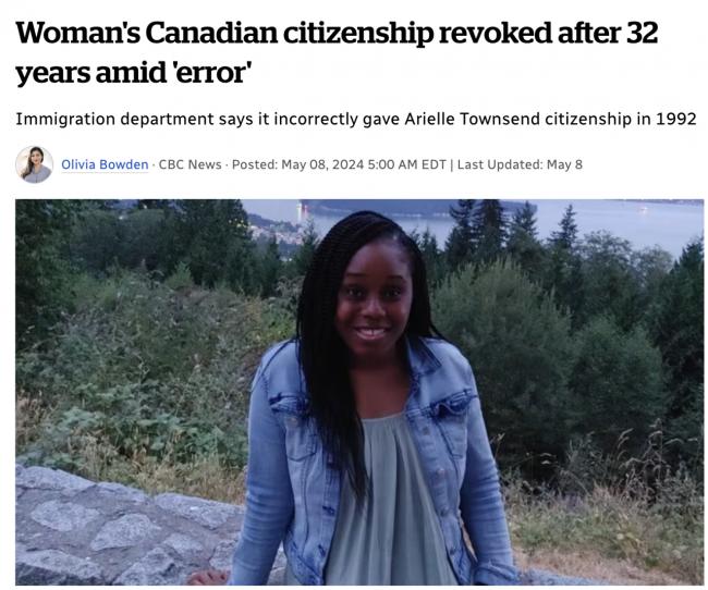 加拿大女子入籍32年 却突然被取消身份！只因..