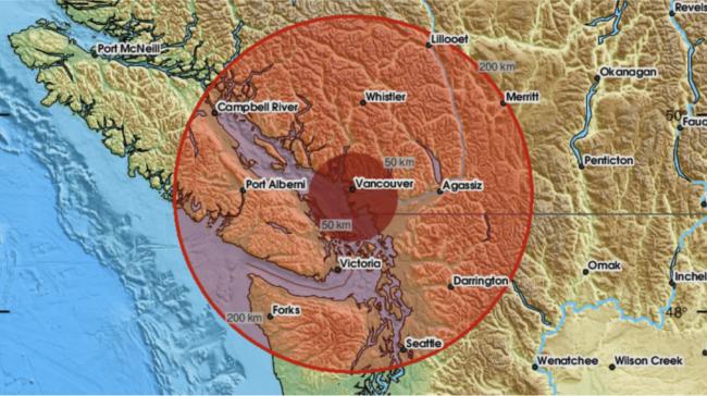 温哥华附近5.4级地震！狂摇34秒！大地震逼近