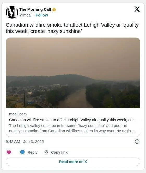 山火肆虐毒气弥漫! 加拿大的烟雾把美国的天都熏黑了! 目前已飘到欧洲