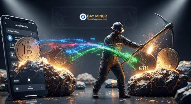 BAY Miner推移动云挖矿平台，BTC/ETH/XRP即时结算
