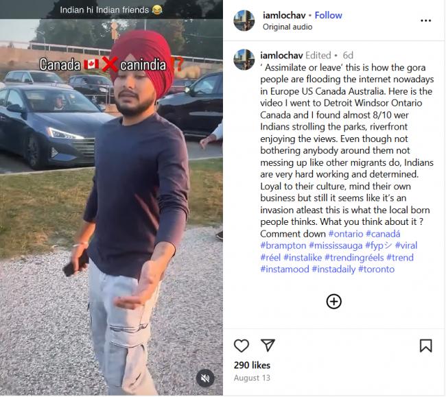 印拿大!印度男子来加拿大惊呆了 直呼这是"入侵"