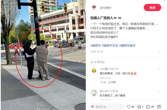 大温电线杆被贴满中文"牛皮癣"广告 网友爆猛料