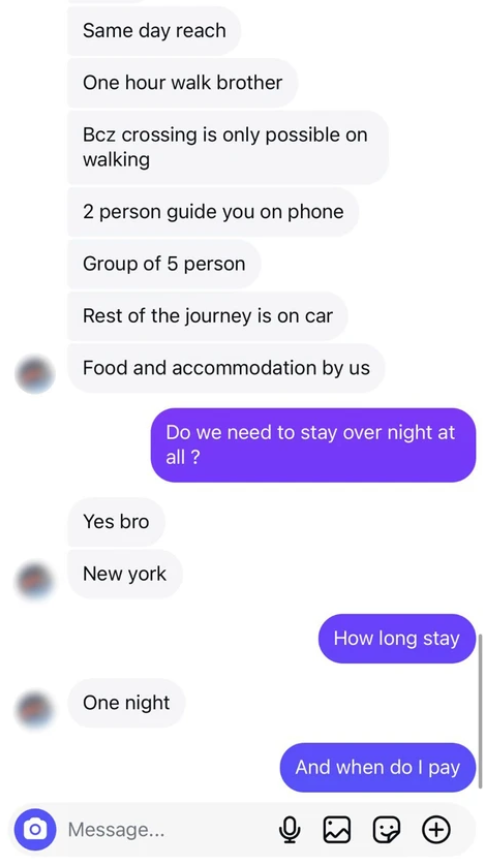 印度人公开兜售加拿大国门:签证万+偷渡00