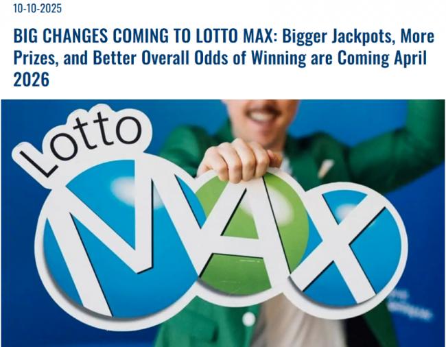 官宣!Lotto Max迎00万巨奖+最多90个10万大奖