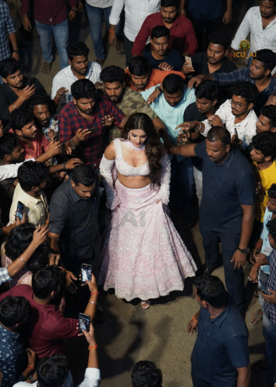 印度美女演员线下被多人包围猥亵 遭咸猪手乱摸