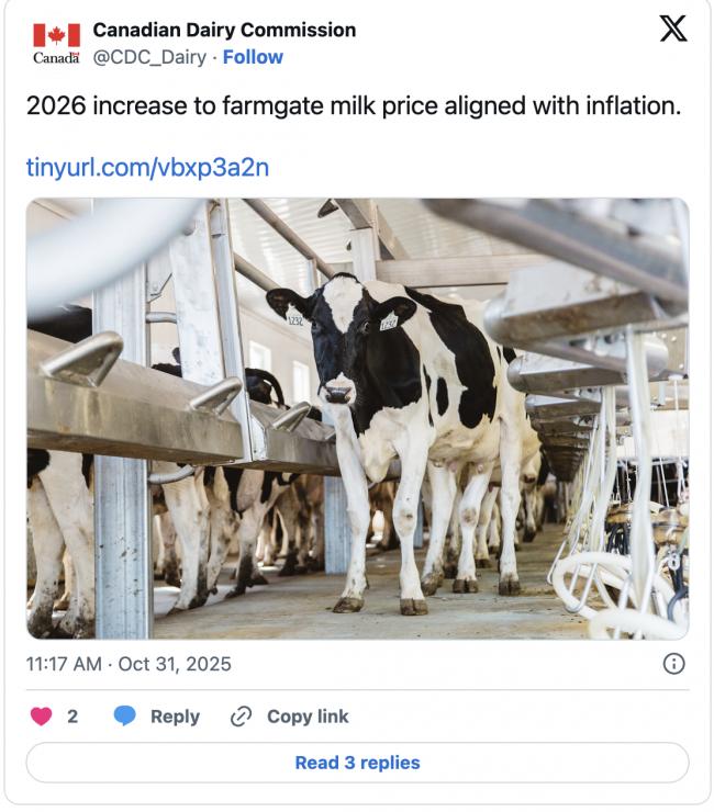 小心钱包: 加拿大乳制品即将涨价! 牛奶、奶酪、黄油都要更贵了