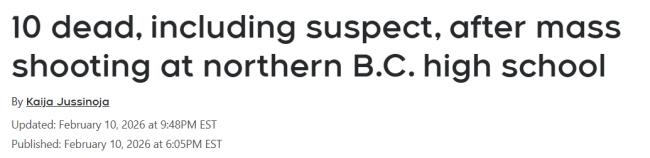 突发! 卑诗高中发生大规模枪击案 至少10死27伤