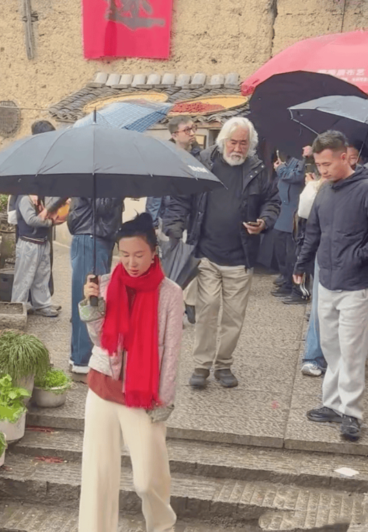 张纪中陪娇妻出游力不从心 杜星霖离老公2米远