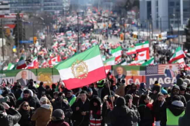 加拿大伊朗人集会游行，声援伊朗反政府运动