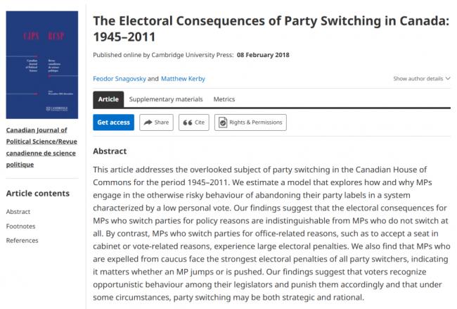 第四次跳党——渥太华版《纸牌屋》