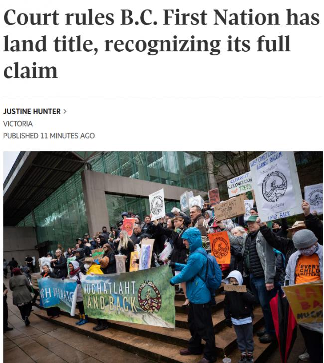 重磅! 200平方公里土地判归原住民 卑诗地权失控