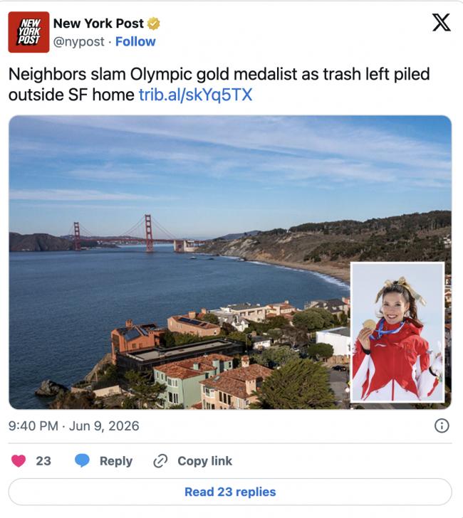 炸锅: 谷爱凌豪宅突遭举报! 门口垃圾堆成山堵消防栓, 媒体曝与邻居积怨多年… 炸锅: 谷爱凌豪宅突遭举报! 门口垃圾堆成山堵消防栓, 媒体曝与邻居积怨多年…