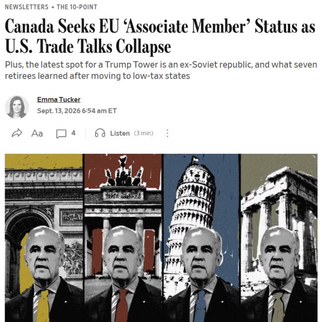 突发! 卡尼抛大招: 加拿大密谋加入欧盟准会员国 突发! 卡尼抛大招: 加拿大密谋加入欧盟准会员国