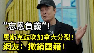 “忘恩负义”!马斯克鼓吹加拿大分裂!网友:撤销国籍!